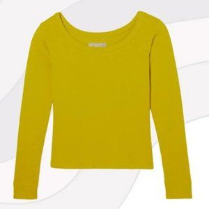Everlane Long-Sleeve Ribbed Scoop-Neck Tee in Key Lime Size S